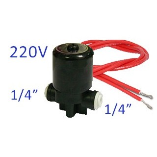 Elektromágneses, solenoid szelep 1/4", 220V, hengeres, Quick