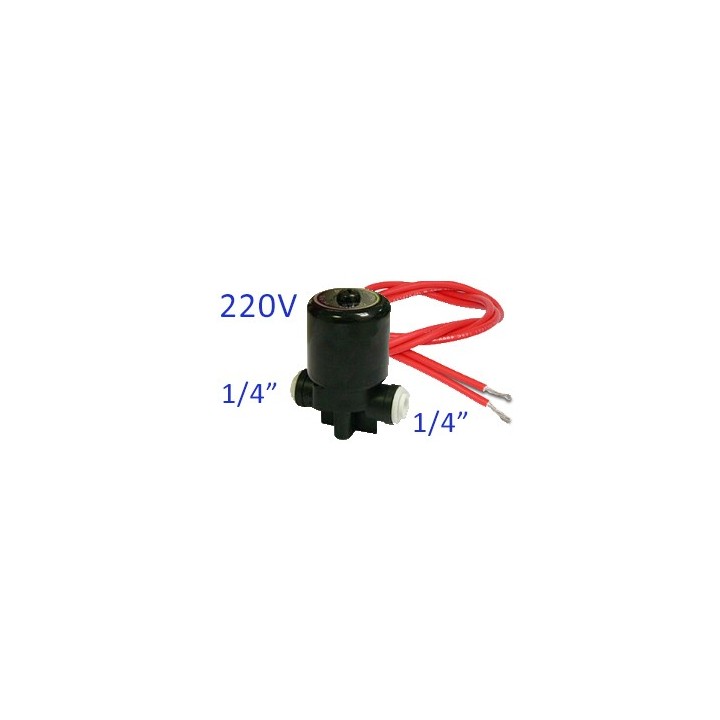 Elektromágneses, solenoid szelep 1/4", 220V, hengeres, Quick