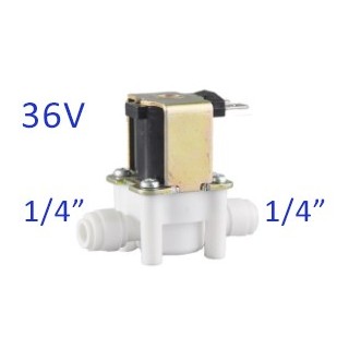 Elektromágneses, solenoid szelep 1/4", 36V, hengeres, Quick