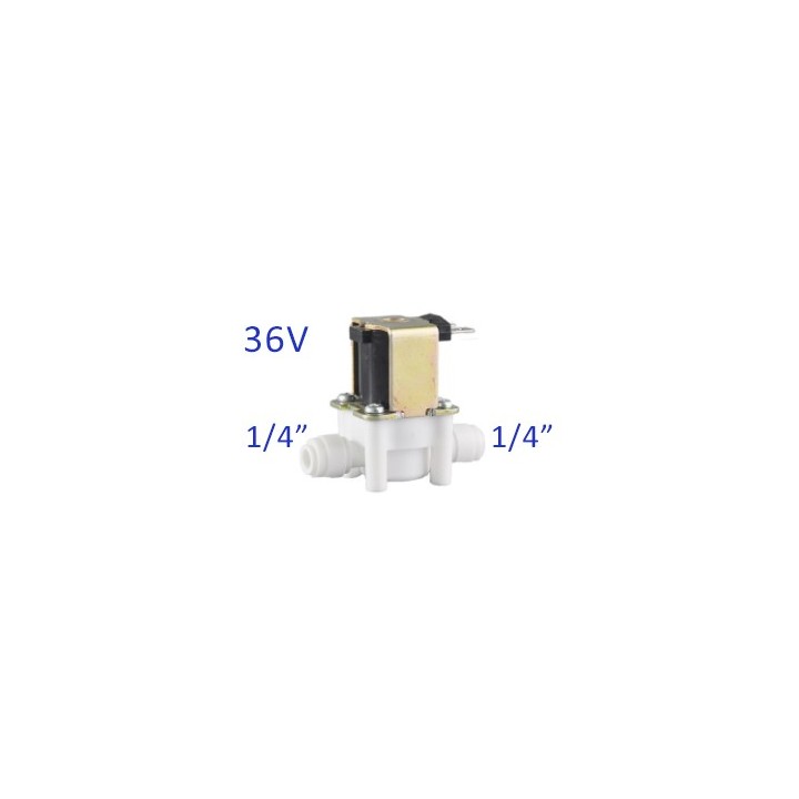 Elektromágneses, solenoid szelep 1/4", 36V, hengeres, Quick