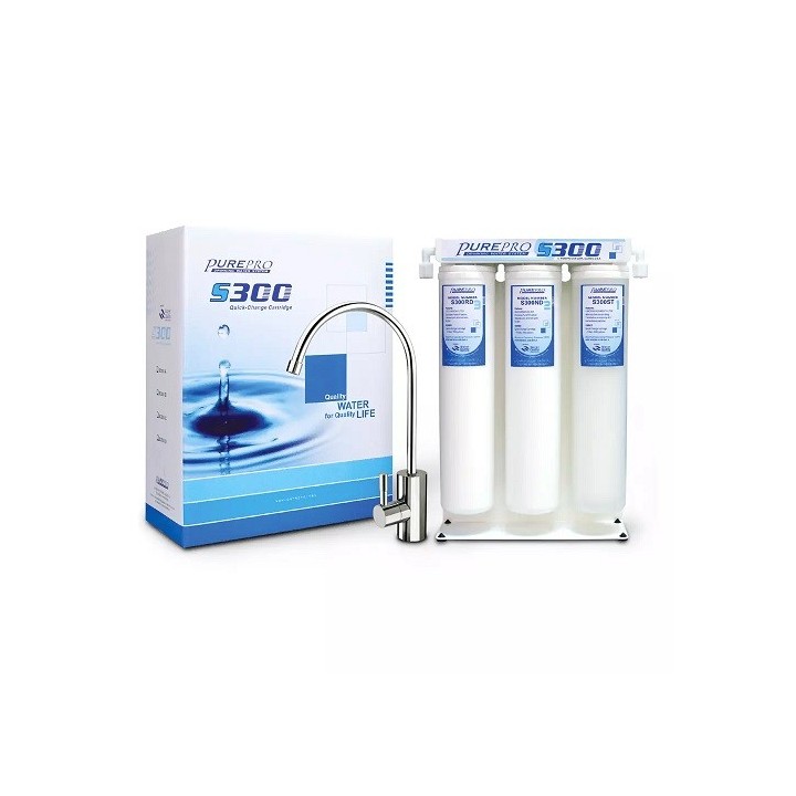 PurePro S300B hálózati víz utótisztító,vízszűrő berendezés,szénszűrő