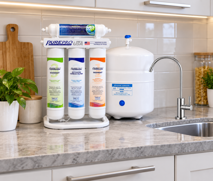 PurePro ERS-105 fordított ozmózis, hálózati víz utótisztító gyors csatlakozós