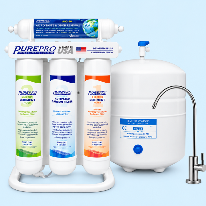 PurePro ERS-105 fordított ozmózis, hálózati víz utótisztító gyors csatlakozós