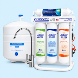 PurePro ERS-105 fordított ozmózis, hálózati víz utótisztító nyomásfokozóval gyors csatlakozós