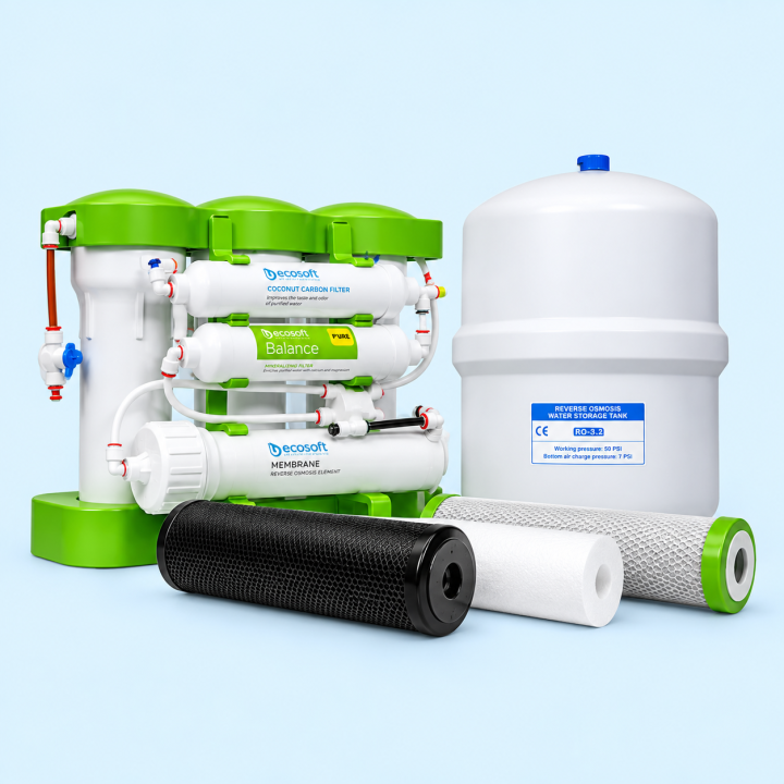 Ecosoft P’URE Balance tartályos fordított ozmózisos víztisztító, speciális magas ásványi anyag tartalmú visszasózóval