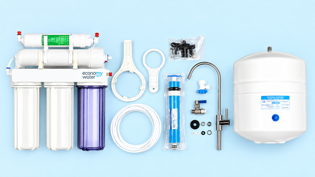 RO-Traditional 5 lépcsős fordított ozmózisos víztisztító nyomásfokozó szivattyúval