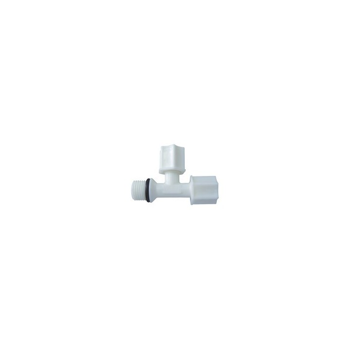 Külső menetes "T" elosztó bekötő-idom 1/4"x1/4"x1/4",  aszimmetrikus