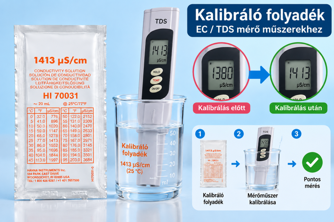 Kalibráló folyadék EC mérőhöz (µS/cm 1.413 20ml)